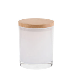 Oxford Medium 20cl Transparent White Candle Glass
