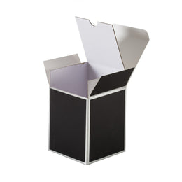 Large Candle Box - Black with Silver Edge